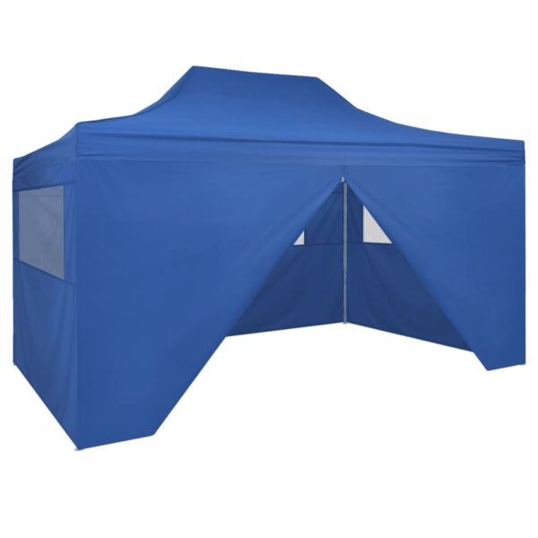 Waterproof Outdoor Gazebo Canopy with UV Protection and 4 Sidewalls Blue