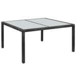 Garden Table Black 150x90x75 cm Poly Rattan