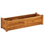 Acacia Wood Garden Raised Bed Planter Box for Vegetables Flowers Herbs Patio Deck