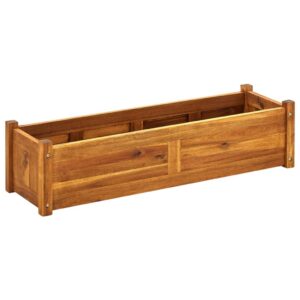 Acacia Wood Garden Raised Bed Planter Box for Vegetables Flowers Herbs Patio Deck