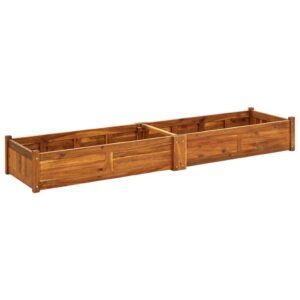 Acacia Wood Garden Raised Bed Planter Box for Vegetables Flowers Herbs Outdoor