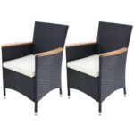 Outdoor Rattan Garden Chairs Set with Cushions Patio Furniture Weatherproof