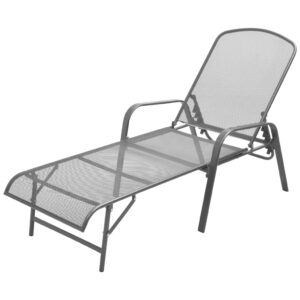 Contemporary Mesh Design Sun Lounger Reclining Outdoor Patio Garden Chair