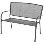 Elegant Anthracite Steel Mesh Garden Bench Weather Resistant Outdoor Seating