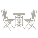 3 Piece Bistro Set Steel Grey