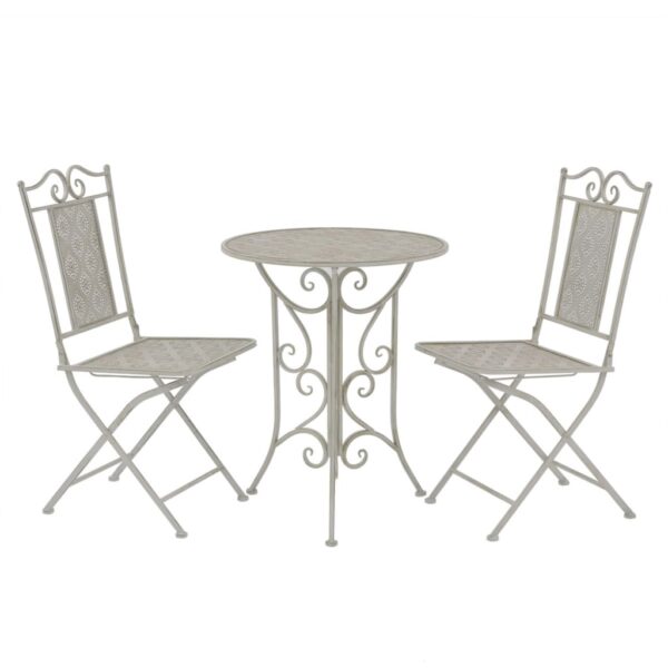 3 Piece Bistro Set Steel Grey