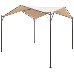 Outdoor Gazebo Canopy Shelter Water-Resistant UV-Protected Beige Steel Frame