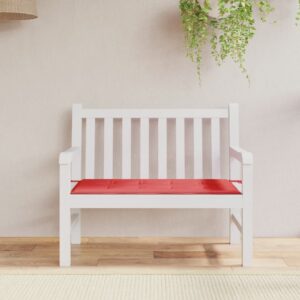 Outdoor Garden Bench Cushion Red Soft Oxford Fabric Water-Resistant Comfort Pad