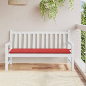 Outdoor Garden Bench Cushion Red Comfortable Water-Resistant Oxford Fabric