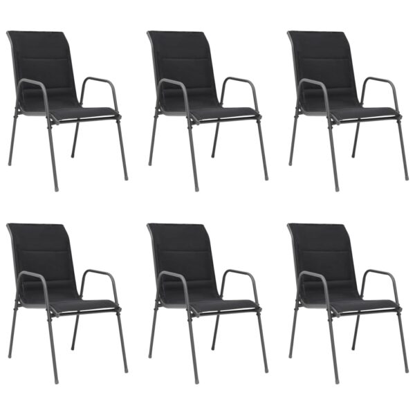 Set of Six Stackable Outdoor Garden Patio Chairs Weather Resistant Textilene