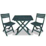 Folding Bistro Set Outdoor Patio Garden Furniture Weather Resistant Green