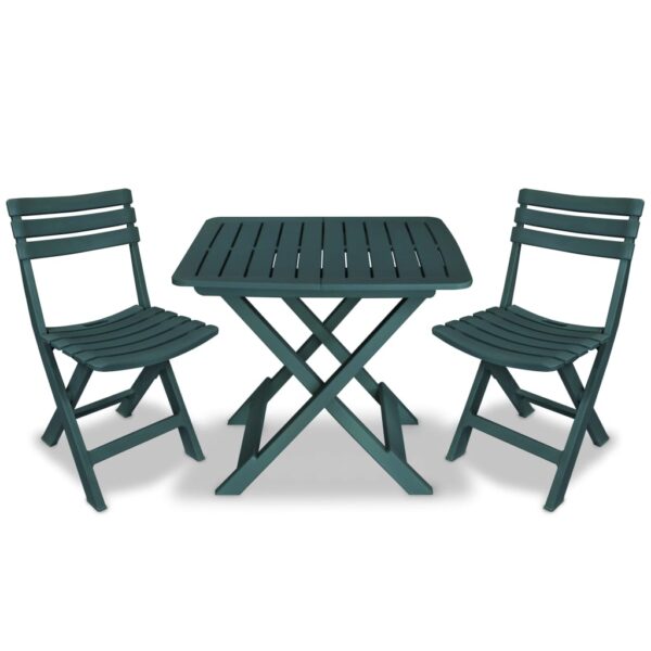 Folding Bistro Set Outdoor Patio Garden Furniture Weather Resistant Green