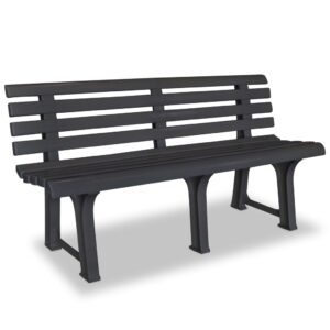 Outdoor Garden Bench Weather Resistant Easy Clean Plastic Patio Furniture Anthracite