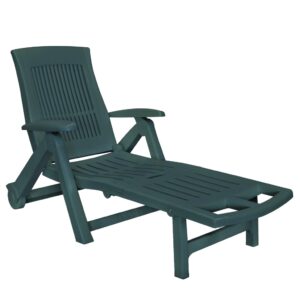 Outdoor Garden Patio Sun Lounger Chair Reclining Weather Resistant with Wheels