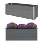 Outdoor Garden Raised Bed Planter Weather Resistant WPC Modern Grey Easy Assemble