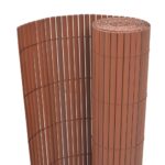 Double-Sided Garden Fence PVC Privacy Screen Windbreak Sunshade Brown Weatherproof