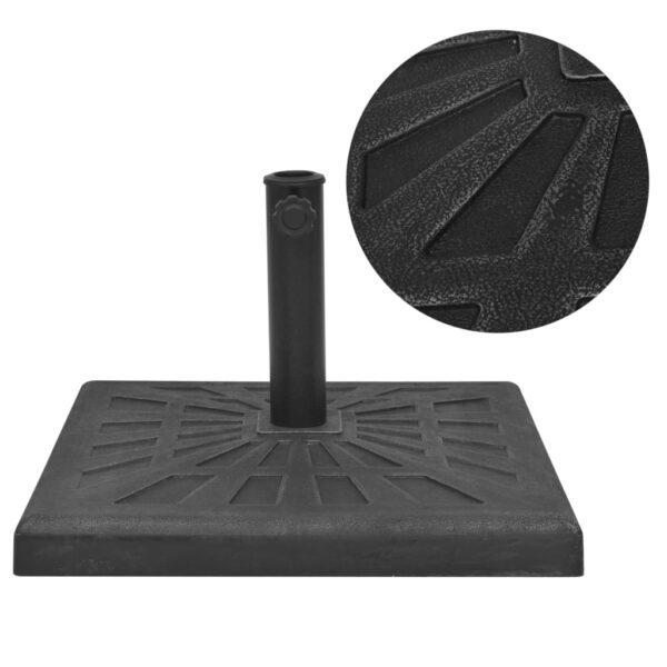 Resin Square Parasol Base Black Outdoor Patio Umbrella Stand with Locking Bolt