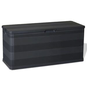 Outdoor Garden Storage Box Weatherproof Cushion Blanket Toy Organizer Black Large