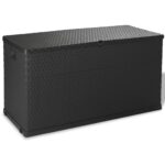 Outdoor Garden Storage Box Weatherproof Rattan  Patio Cushion Chest Deck