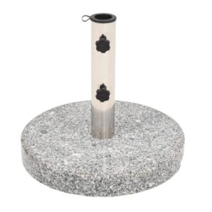 Luxurious Granite Round Parasol Base Heavy Duty Outdoor Umbrella Stand Grey