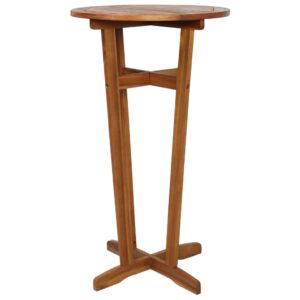 Rustic Solid Acacia Wood High Bar Table Indoor Outdoor Bistro Oil Finish Durable