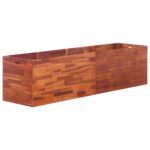 Acacia Wood Garden Raised Bed Planter for Outdoor Plants Vegetables Herbs