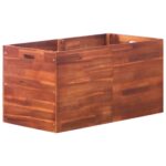 Acacia Wood Garden Planter Raised Bed for Outdoor Patio Herb Flower Vegetable