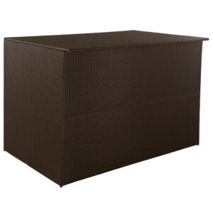 Outdoor Garden Storage Box Weather-Resistant Wicker Rattan Cushion Chest Patio