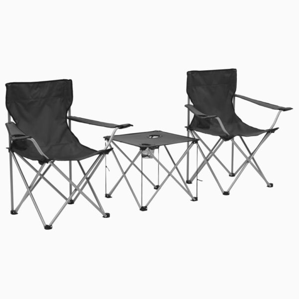 Foldable Camping Furniture Set Portable Table Chairs Outdoor Picnic Beach Grey