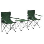 Portable Folding Camping Table Chair Set Outdoor Picnic Beach Green Durable