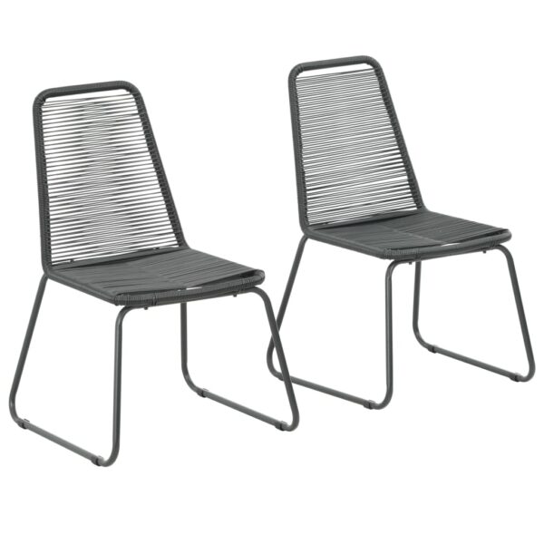 Outdoor Patio Garden Chairs Set Comfortable Poly Rattan Water-Resistant Black