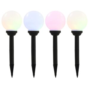 Solar LED Garden Lights Outdoor Pathway Decorative Spherical RGB Lighting Set