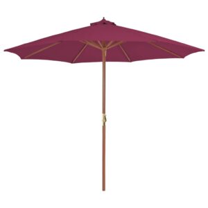 Outdoor Patio Garden Parasol Sun Shade UV Protection Crank System Bordeaux Red