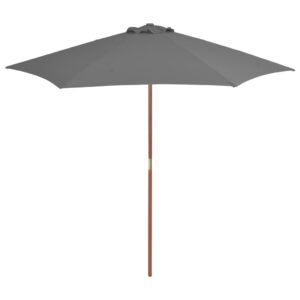 Outdoor Parasol with Wooden Pole 270 cm Anthracite