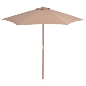 Elegant Outdoor Garden Parasol Sun Shade UV Protection Easy Clean Taupe Fabric