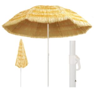 Hawaii  Tiltable Beach Umbrella UV Resistant Weatherproof Natural Shade