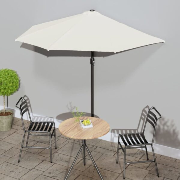 Elegant Half Round Outdoor UV Protective Crank System Patio Wall Umbrella