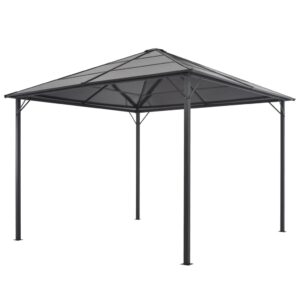 Gazebo with Roof Aluminium 3x3 m Black