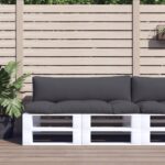 Outdoor Pallet Sofa Cushions Set Soft Hollow Fibre Filled Water-Resistant Grey