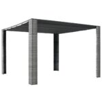 Gazebo with Roof Poly Rattan 300x300x200 cm Grey and Anthracite