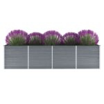 Galvanised Steel Garden Raised Bed Planter for Vegetables Flowers Herbs Outdoor