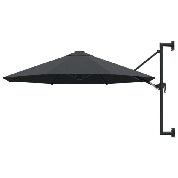 Wall Mounted Garden Umbrella Sunshade UV Protection Crank System Anthracite