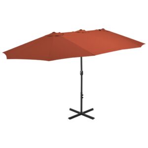 Outdoor Parasol with Aluminium Pole 460x270 cm Terracotta