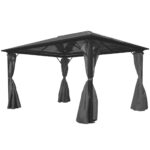 Gazebo with Curtain Anthracite Aluminium 400x300 cm