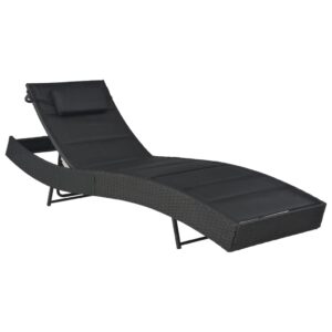 Outdoor Adjustable Rattan Sun Lounger Textilene Fabric Poolside Patio Garden