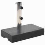 Heavy Duty Granite Parasol Base Stand Rectangular Black with Tube Holder