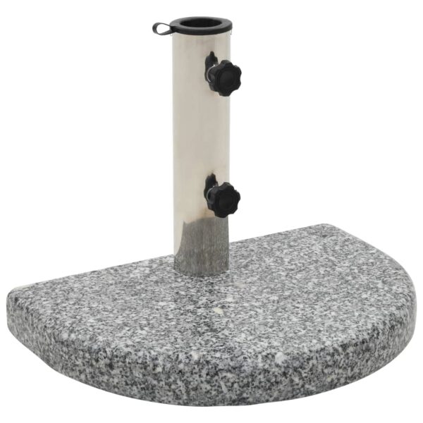 Sturdy Granite Parasol Stand Base Curved Grey Outdoor Umbrella Holder Secure