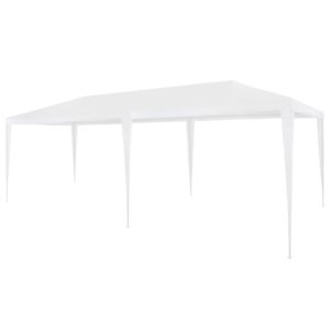 Outdoor Garden Canopy Gazebo UV Water Resistant White PE Material with Steel Frame