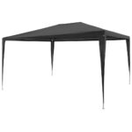 Outdoor Garden Canopy Gazebo UV Water Resistant Anthracite PE Material with Steel Frame