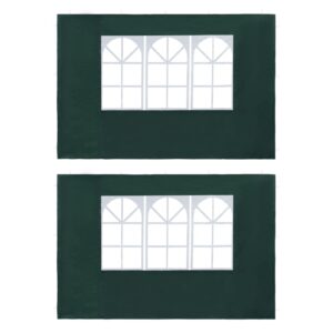 Green PE Party Tent Sidewall Set with Decorative Windows UV Water Resistant